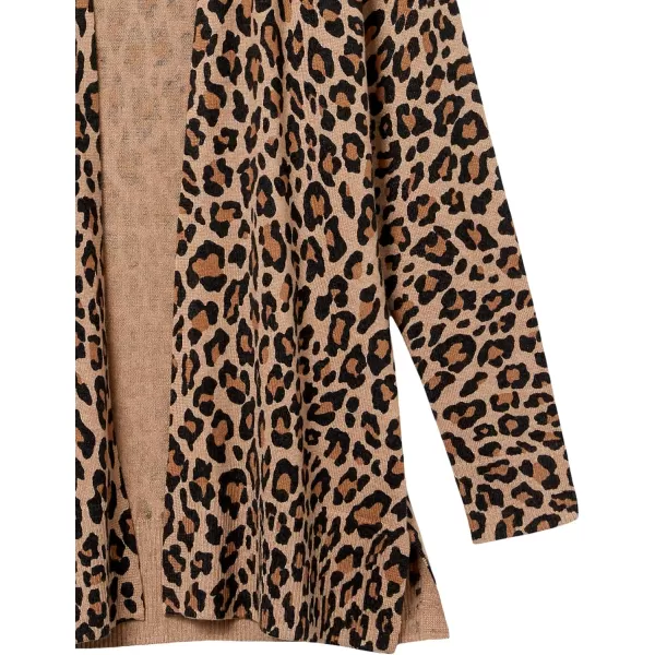 Amazon Essentials Womens Lightweight OpenFront Cardigan Sweater Available in Plus SizeCamel Leopard