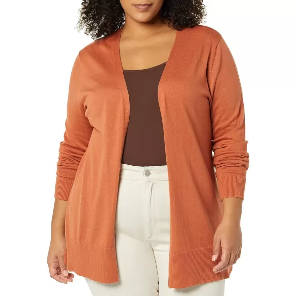 Amazon Essentials Womens Lightweight OpenFront Cardigan Sweater Available in Plus SizeCaramel