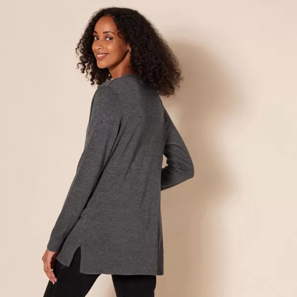 Amazon Essentials Womens Lightweight OpenFront Cardigan Sweater Available in Plus SizeCharcoal Heather