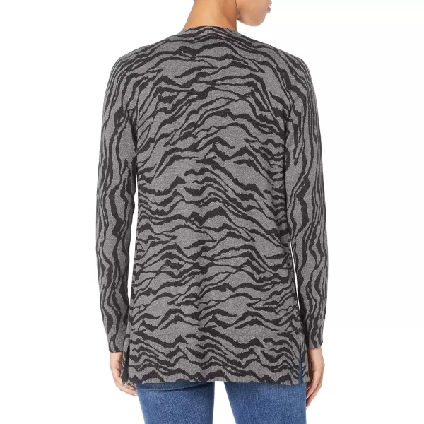 Amazon Essentials Womens Lightweight OpenFront Cardigan Sweater Available in Plus SizeCharcoal Tiger Print