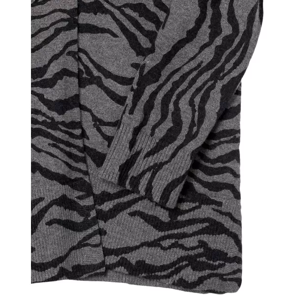 Amazon Essentials Womens Lightweight OpenFront Cardigan Sweater Available in Plus SizeCharcoal Tiger Print