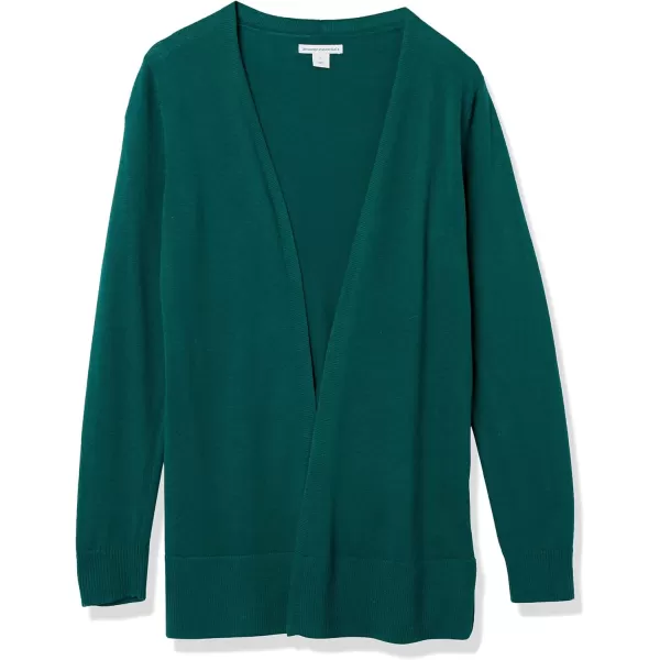 Amazon Essentials Womens Lightweight OpenFront Cardigan Sweater Available in Plus SizeDark Green