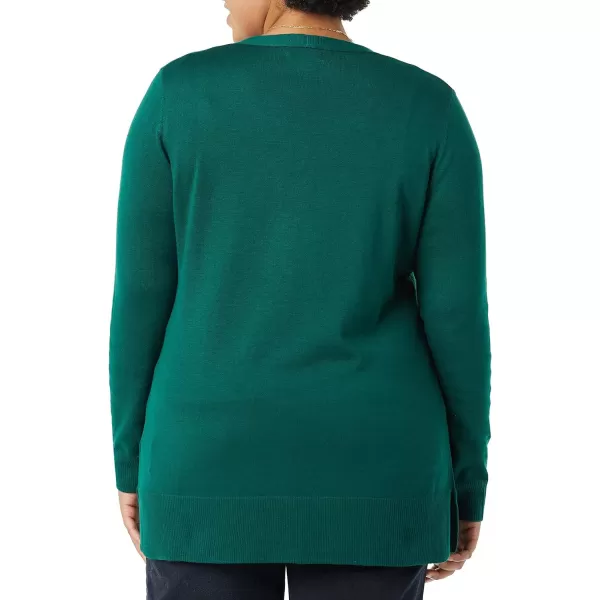 Amazon Essentials Womens Lightweight OpenFront Cardigan Sweater Available in Plus SizeDark Green