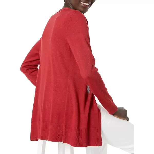 Amazon Essentials Womens Lightweight OpenFront Cardigan Sweater Available in Plus SizeDark Red