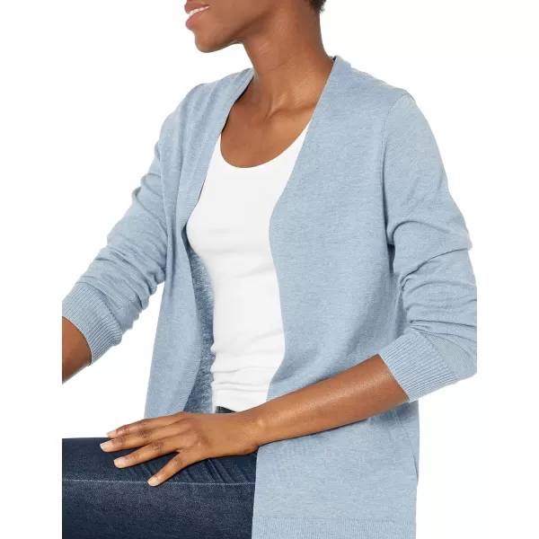 Amazon Essentials Womens Lightweight OpenFront Cardigan Sweater Available in Plus SizeIndigo Blue Heather