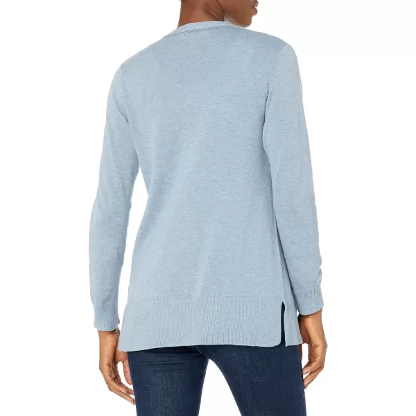 Amazon Essentials Womens Lightweight OpenFront Cardigan Sweater Available in Plus SizeIndigo Blue Heather