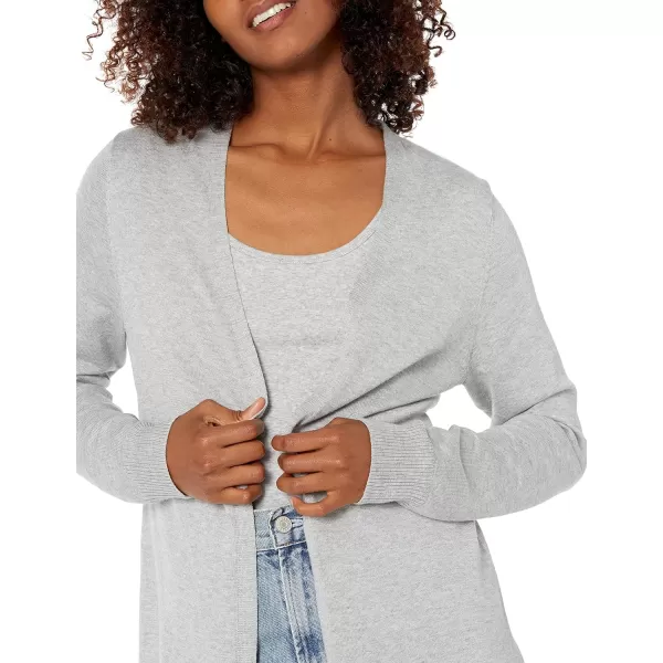 Amazon Essentials Womens Lightweight OpenFront Cardigan Sweater Available in Plus SizeLight Grey Heather