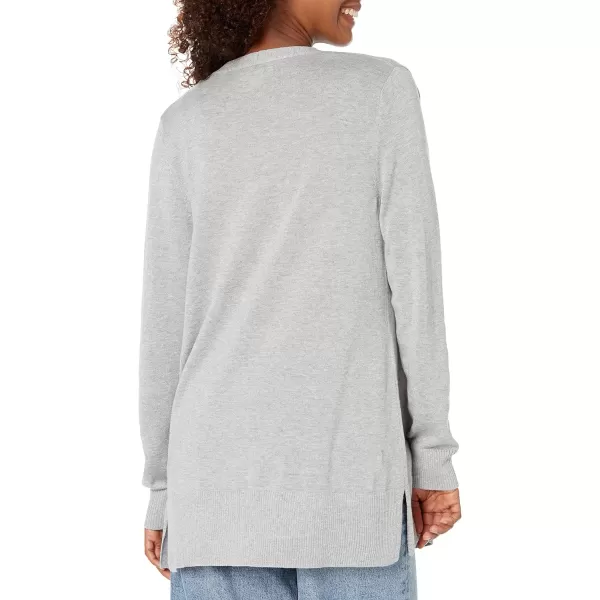 Amazon Essentials Womens Lightweight OpenFront Cardigan Sweater Available in Plus SizeLight Grey Heather