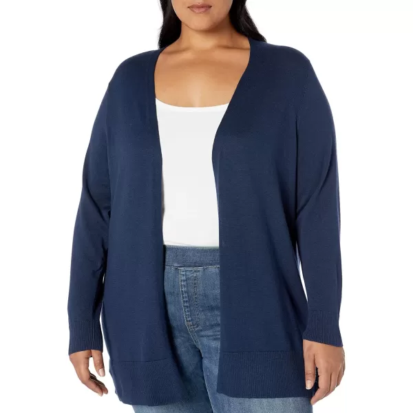 Amazon Essentials Womens Lightweight OpenFront Cardigan Sweater Available in Plus SizeNavy