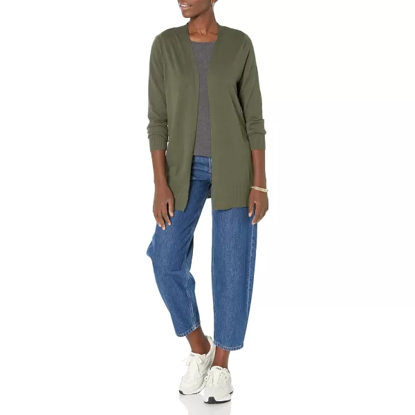 Amazon Essentials Womens Lightweight OpenFront Cardigan Sweater Available in Plus SizeOlive