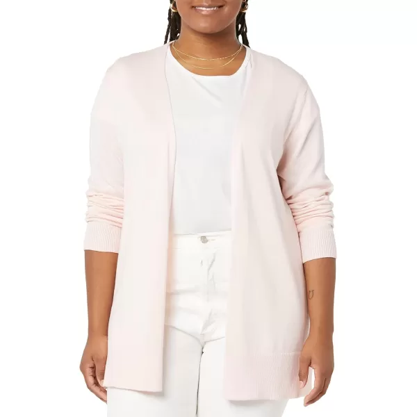 Amazon Essentials Womens Lightweight OpenFront Cardigan Sweater Available in Plus SizePale Pink