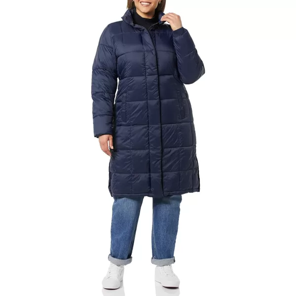 Amazon Essentials Womens Lightweight Quilted Longer Length CoatNavy