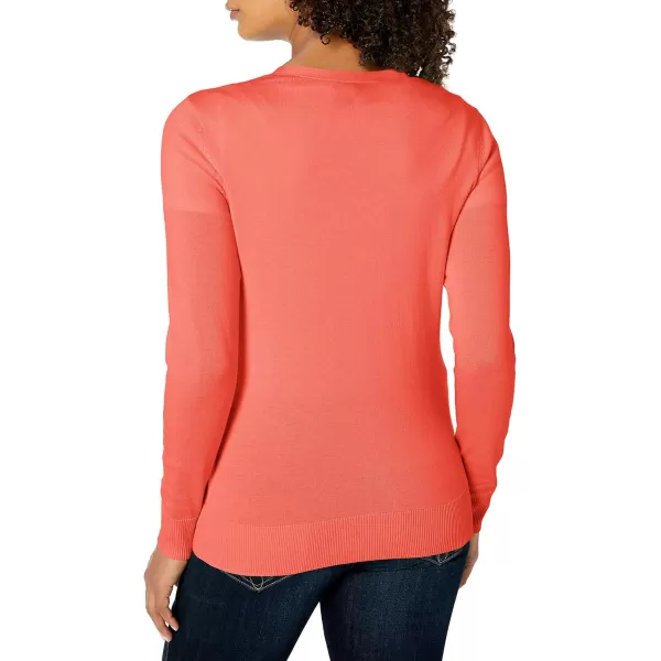 Amazon Essentials Womens Lightweight VNeck Cardigan Sweater Available in Plus SizeCoral Pink