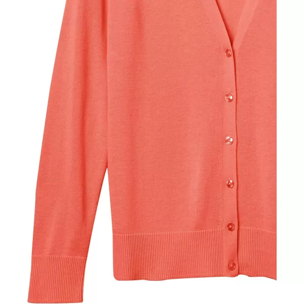 Amazon Essentials Womens Lightweight VNeck Cardigan Sweater Available in Plus SizeCoral Pink