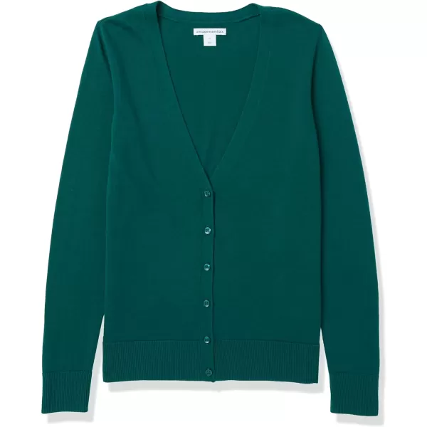 Amazon Essentials Womens Lightweight VNeck Cardigan Sweater Available in Plus SizeDark Green