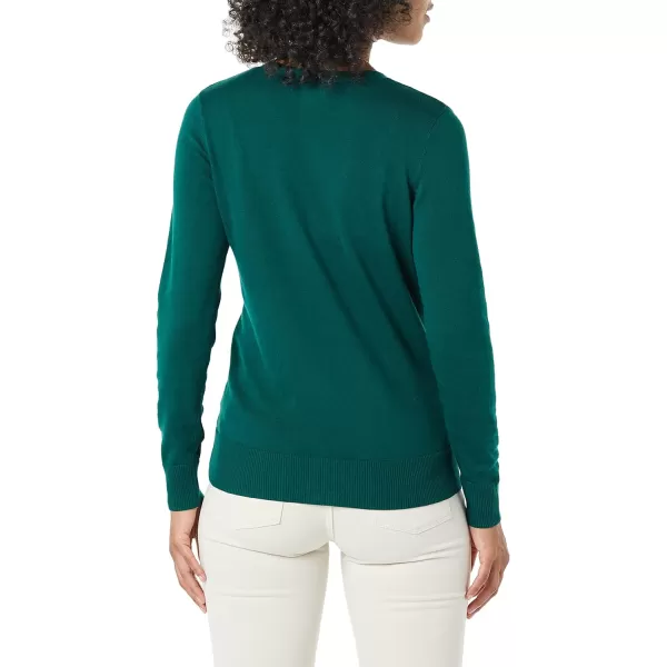 Amazon Essentials Womens Lightweight VNeck Cardigan Sweater Available in Plus SizeDark Green