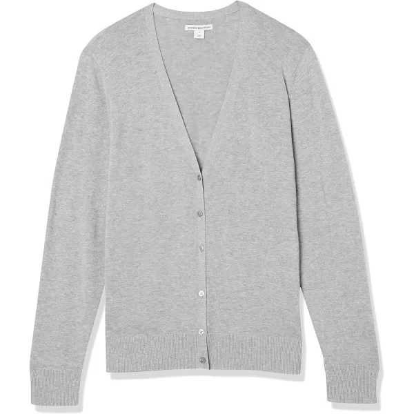 Amazon Essentials Womens Lightweight VNeck Cardigan Sweater Available in Plus SizeGrey Heather