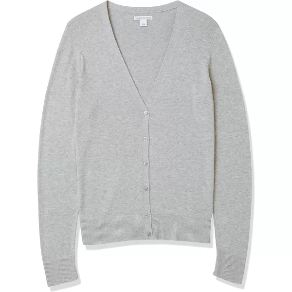 Amazon Essentials Womens Lightweight VNeck Cardigan Sweater Available in Plus SizeLight Grey Heather