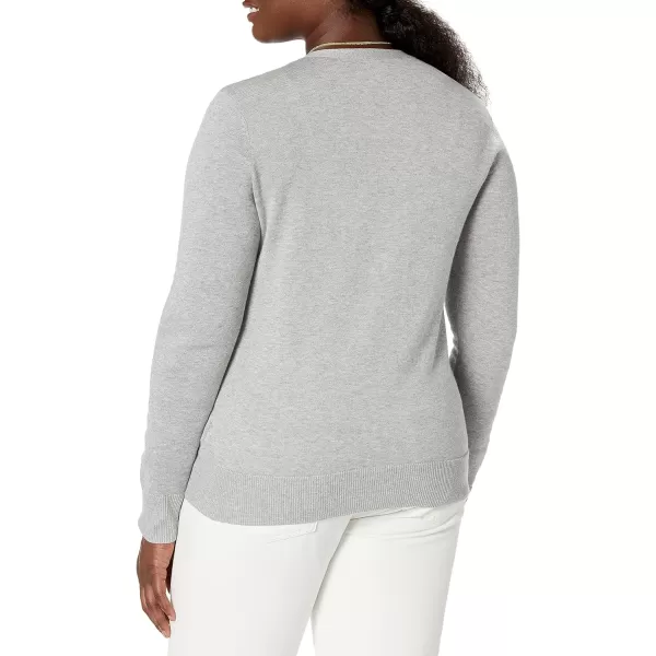 Amazon Essentials Womens Lightweight VNeck Cardigan Sweater Available in Plus SizeLight Grey Heather