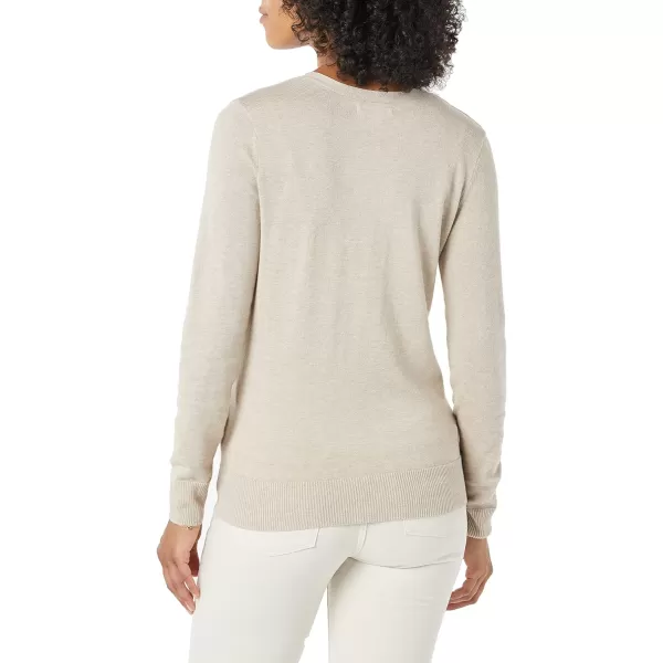 Amazon Essentials Womens Lightweight VNeck Cardigan Sweater Available in Plus SizeLight Oatmeal