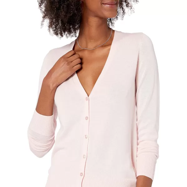 Amazon Essentials Womens Lightweight VNeck Cardigan Sweater Available in Plus SizeLight Pink