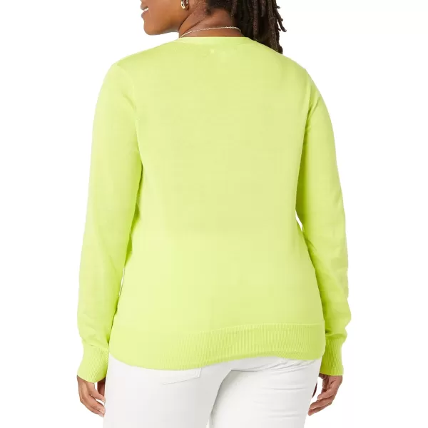 Amazon Essentials Womens Lightweight VNeck Cardigan Sweater Available in Plus SizeLime Green