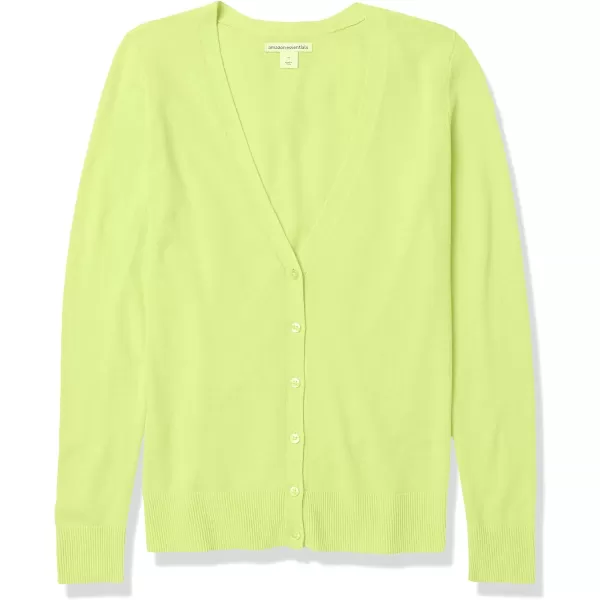 Amazon Essentials Womens Lightweight VNeck Cardigan Sweater Available in Plus SizeLime Green