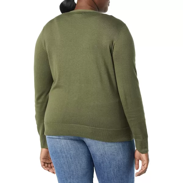 Amazon Essentials Womens Lightweight VNeck Cardigan Sweater Available in Plus SizeOlive