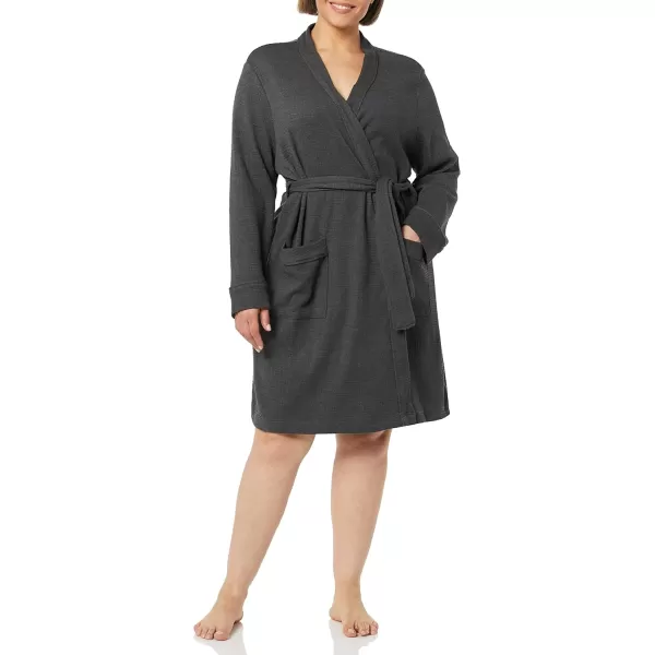 Amazon Essentials Womens Lightweight Waffle FullLength Robe Available in Plus SizeCharcoal Heather