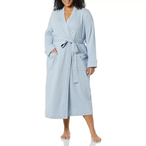 Amazon Essentials Womens Lightweight Waffle FullLength Robe Available in Plus SizeDusty Blue