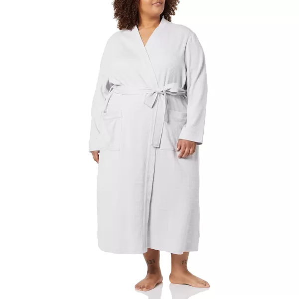 Amazon Essentials Womens Lightweight Waffle FullLength Robe Available in Plus SizeLight Grey