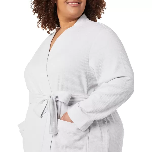 Amazon Essentials Womens Lightweight Waffle FullLength Robe Available in Plus SizeLight Grey