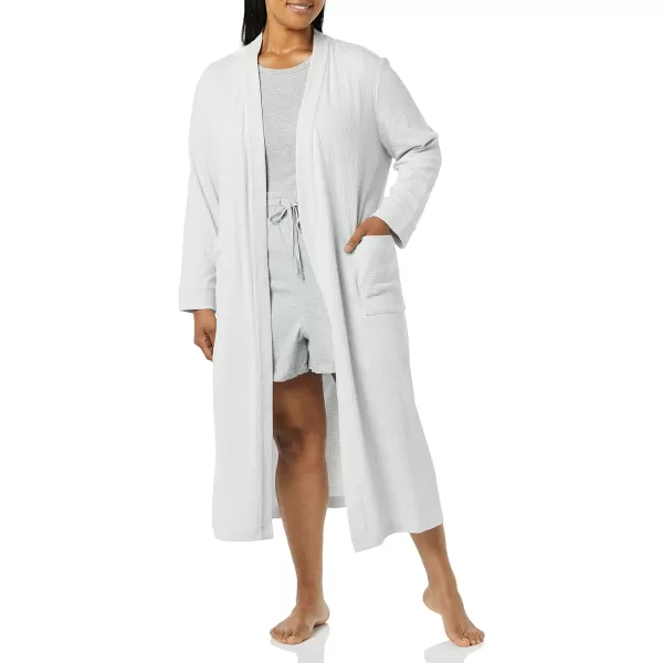 Amazon Essentials Womens Lightweight Waffle FullLength Robe Available in Plus SizeLight Grey