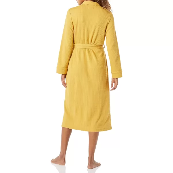 Amazon Essentials Womens Lightweight Waffle FullLength Robe Available in Plus SizeMustard Yellow