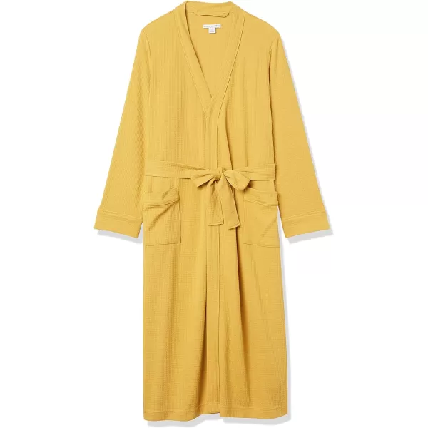 Amazon Essentials Womens Lightweight Waffle FullLength Robe Available in Plus SizeMustard Yellow