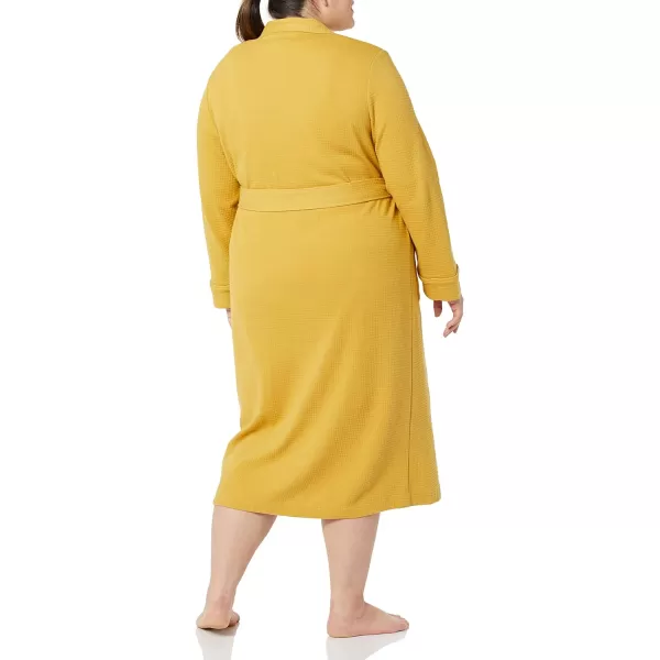 Amazon Essentials Womens Lightweight Waffle FullLength Robe Available in Plus SizeMustard Yellow