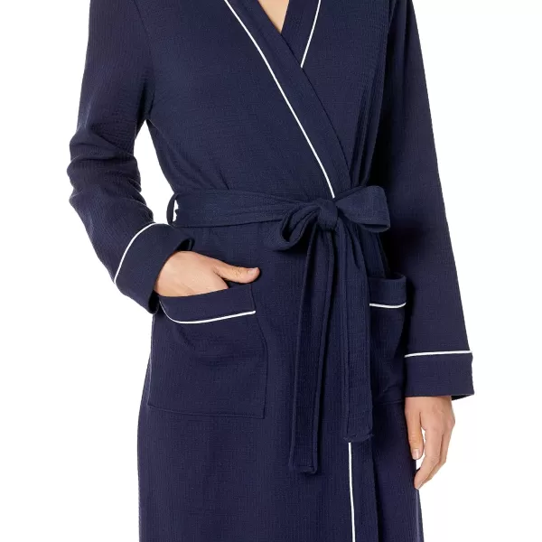 Amazon Essentials Womens Lightweight Waffle FullLength Robe Available in Plus SizeNavy