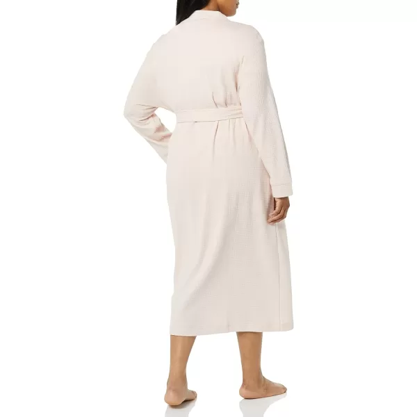 Amazon Essentials Womens Lightweight Waffle FullLength Robe Available in Plus SizePale Pink