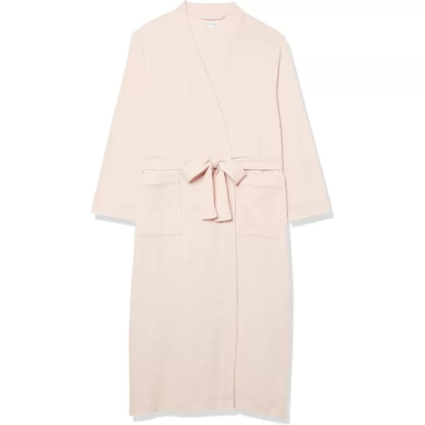 Amazon Essentials Womens Lightweight Waffle FullLength Robe Available in Plus SizePale Pink