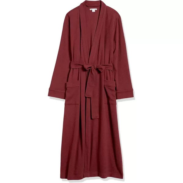 Amazon Essentials Womens Lightweight Waffle FullLength Robe Available in Plus SizeRich Burgundy