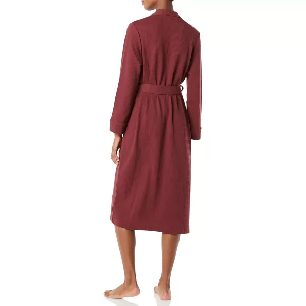 Amazon Essentials Womens Lightweight Waffle FullLength Robe Available in Plus SizeRich Burgundy