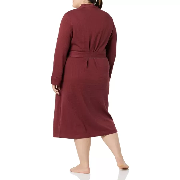 Amazon Essentials Womens Lightweight Waffle FullLength Robe Available in Plus SizeRich Burgundy