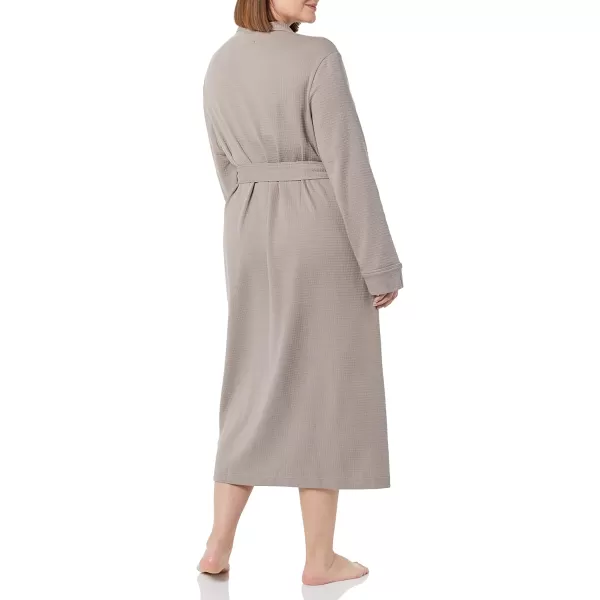 Amazon Essentials Womens Lightweight Waffle FullLength Robe Available in Plus SizeSmokey Grey