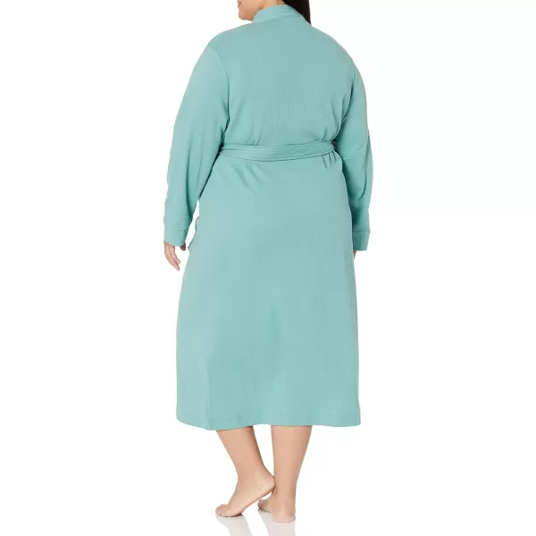 Amazon Essentials Womens Lightweight Waffle FullLength Robe Available in Plus SizeTeal Blue