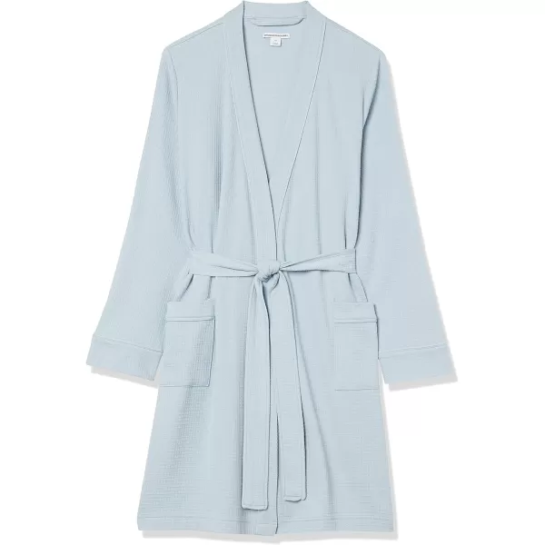 Amazon Essentials Womens Lightweight Waffle MidLength Robe Available in Plus SizeDusty Blue