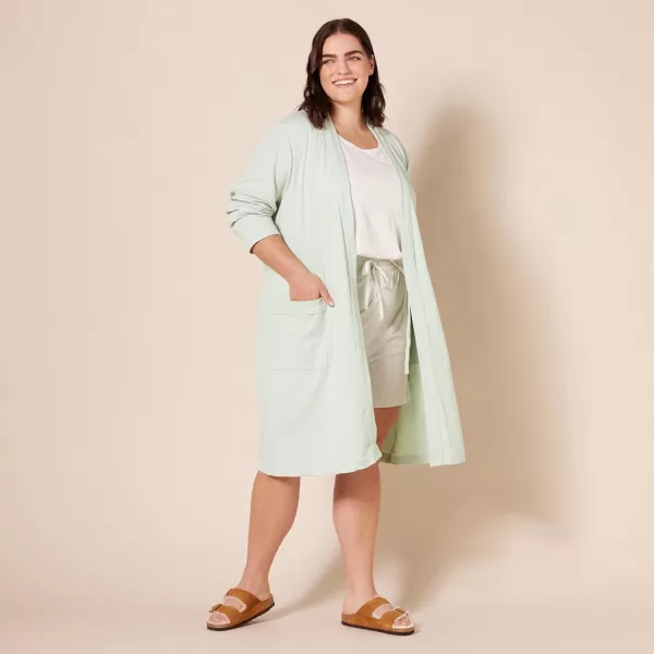 Amazon Essentials Womens Lightweight Waffle MidLength Robe Available in Plus SizeJade Green