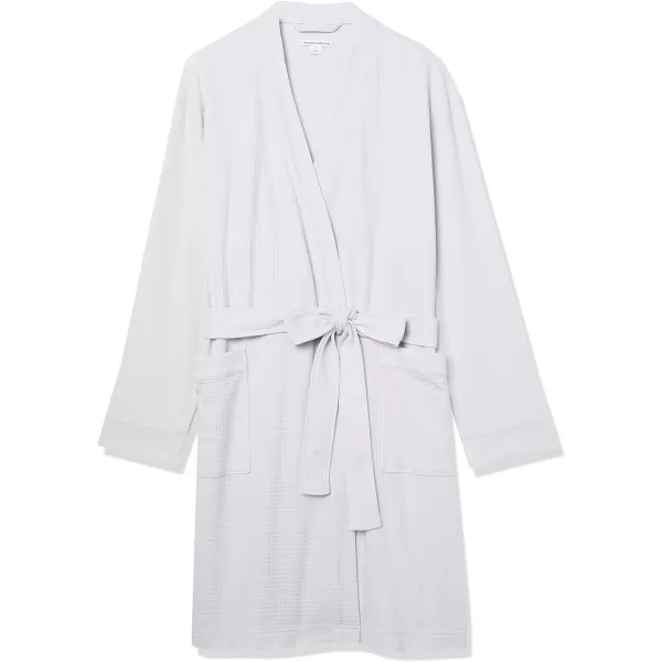 Amazon Essentials Womens Lightweight Waffle MidLength Robe Available in Plus SizeLight Grey