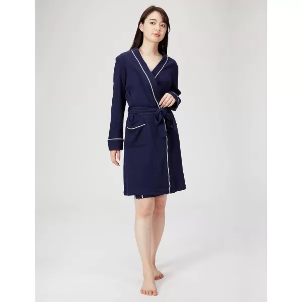 Amazon Essentials Womens Lightweight Waffle MidLength Robe Available in Plus SizeNavy