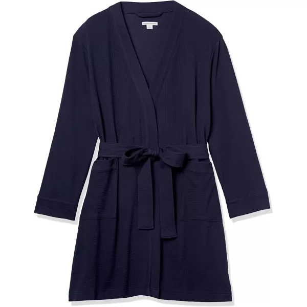 Amazon Essentials Womens Lightweight Waffle MidLength Robe Available in Plus SizeNavy