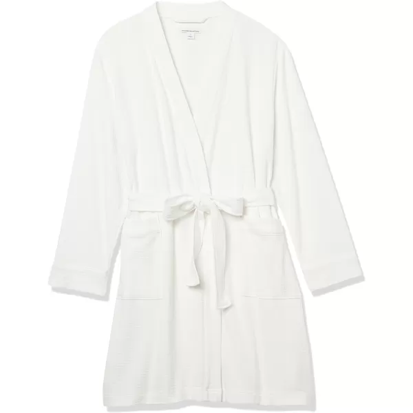 Amazon Essentials Womens Lightweight Waffle MidLength Robe Available in Plus SizeWhite